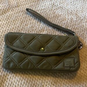 Olive Quilted Wristlet